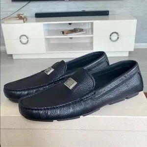 Dolce & Gabbana Black Leather Slip-On Loafers with Metallic Detail Dolce & Gabbana | Shoes | Dolce Gabbana Black Leather Slipon  main image 3
